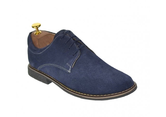 Oferta marimea 39, 42, 43, 44- Pantofi barbati, casual-eleganti,  din piele naturala intoarsa, bleumarin - LPAVELBLM2